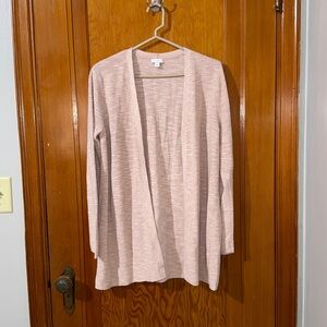 J. Jill Light Pink Open Front Cardigan